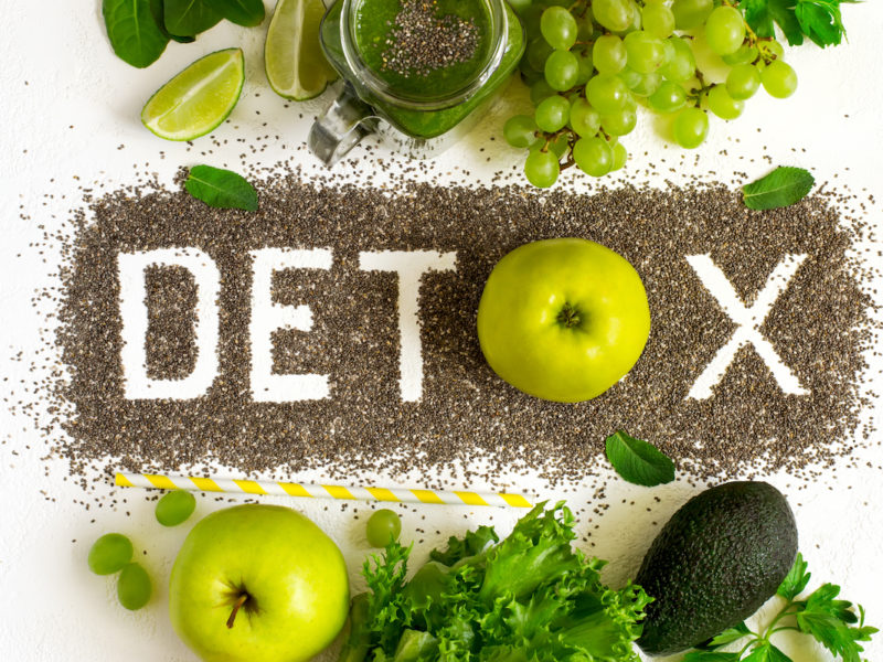 photo of Word detox is made from chia seeds, green smoothies and ingredients