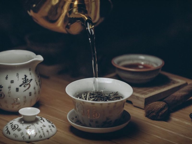 photo of tea being poured, herbs for memory and concentration