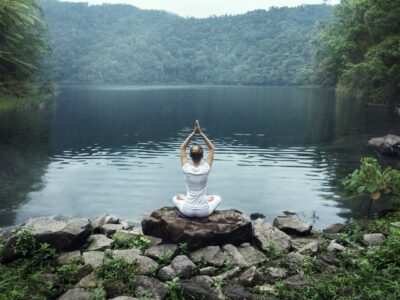 person practicing yoga to overcome anxiety and worry, Twin Lakes Philippines