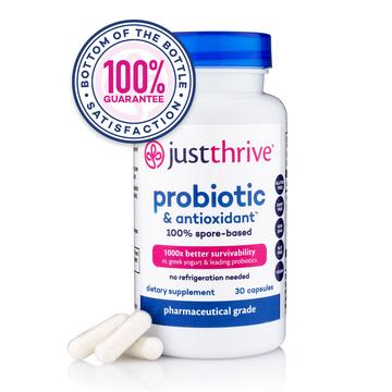 just thrive probiotic supplement bottle