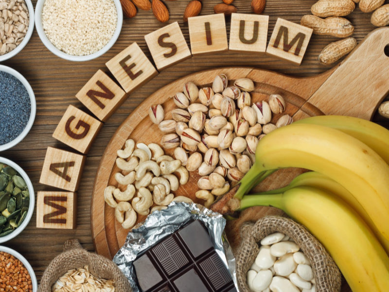 the word "magnesium" in blocks surrounded by magnesium food sources